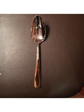 New Yamazaki Florian  Gold Accent Tablespoon - Solid Serving Spoon  9.5"